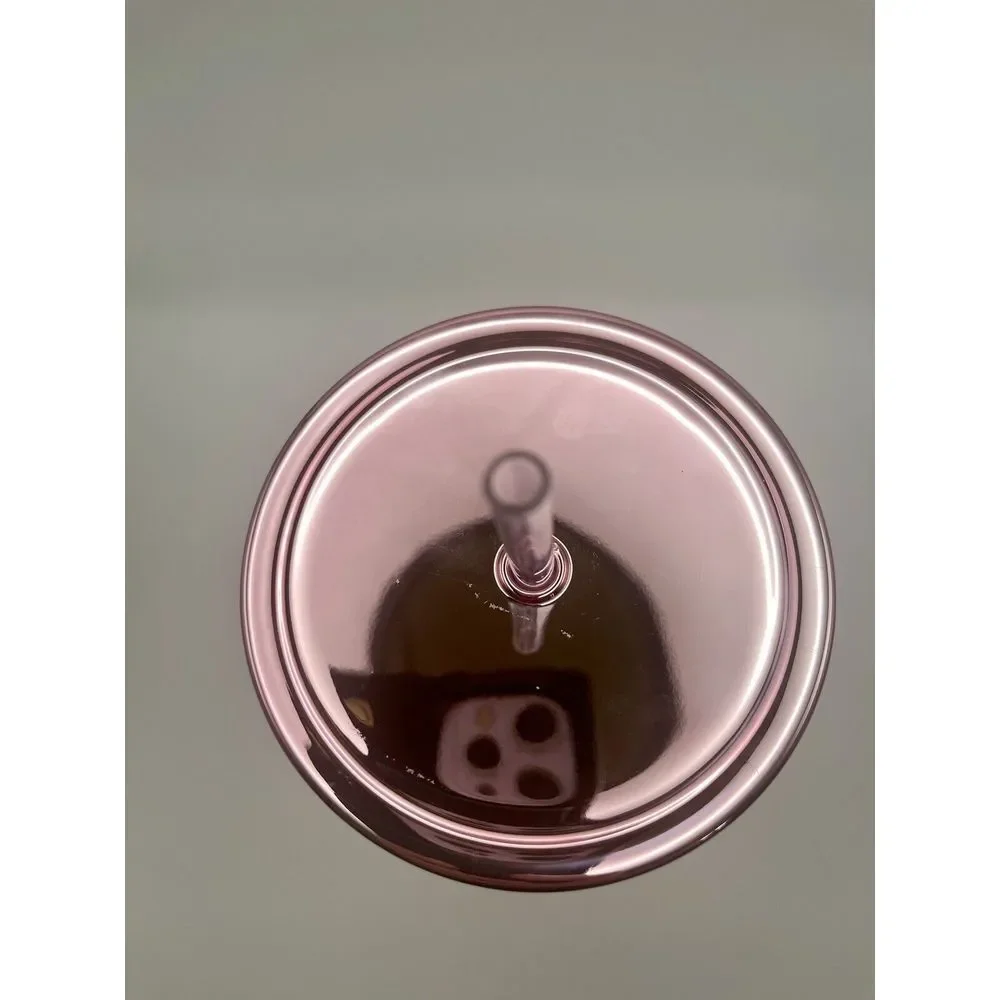 Disney Parks Cinderella Castle Water Tumbler W/Straw 2023 Rose Gold Lid Confetti